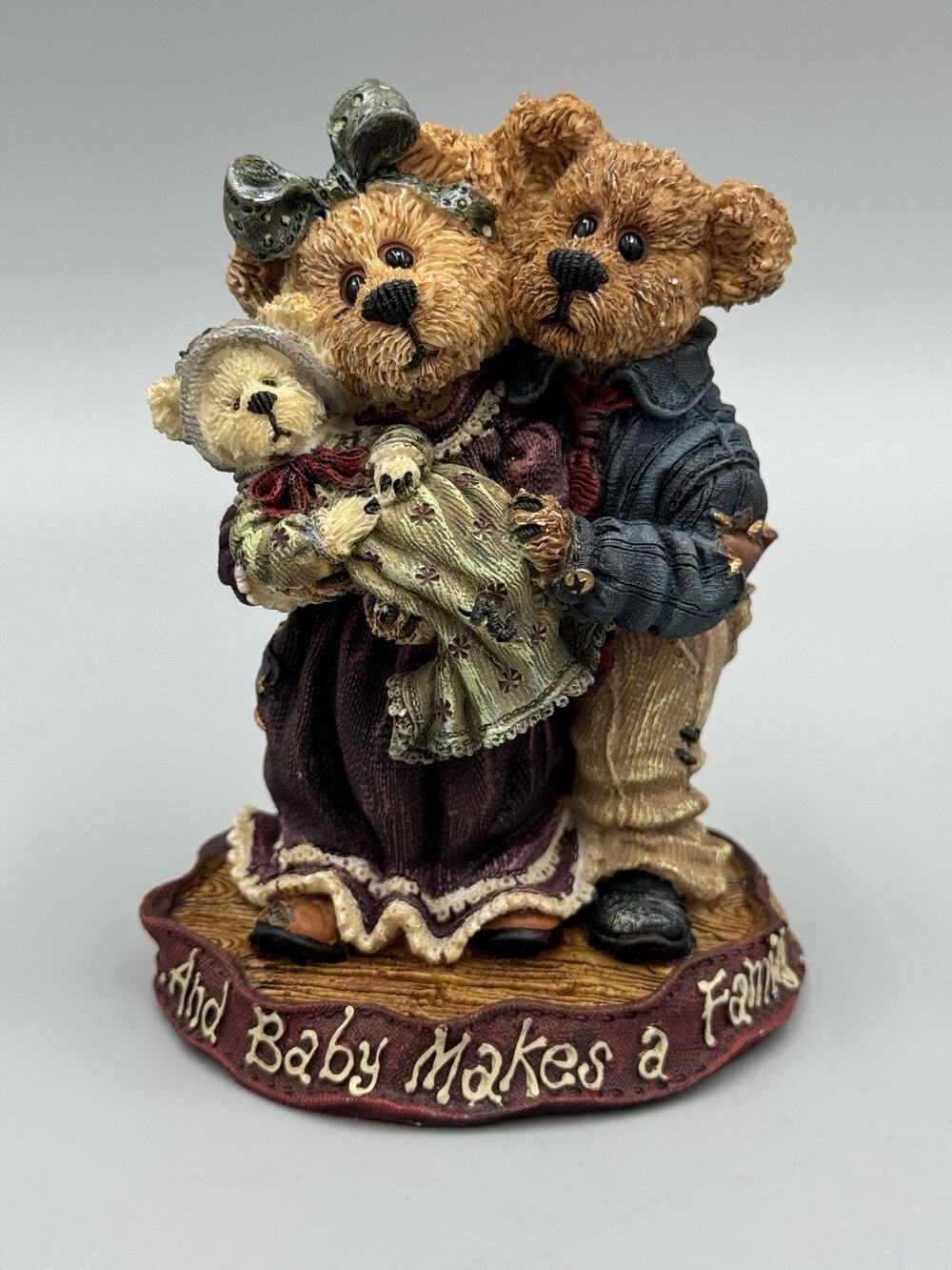 Boyds Bearstone Collection Momma Poppa McNewBear Baby Bundles 227731 Figurine